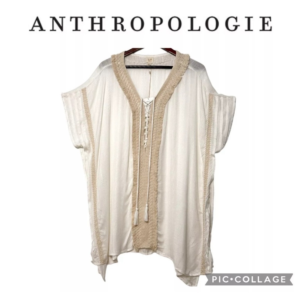 Anthropologie Surf Gypsy bohemian boho crochet swimsuit cover up tunic size M